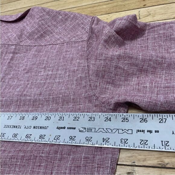 Carbon 2 Cobalt Linen Shirt Men L Light Red Pocket Button Up Casual Summer Large - Picture 6 of 16